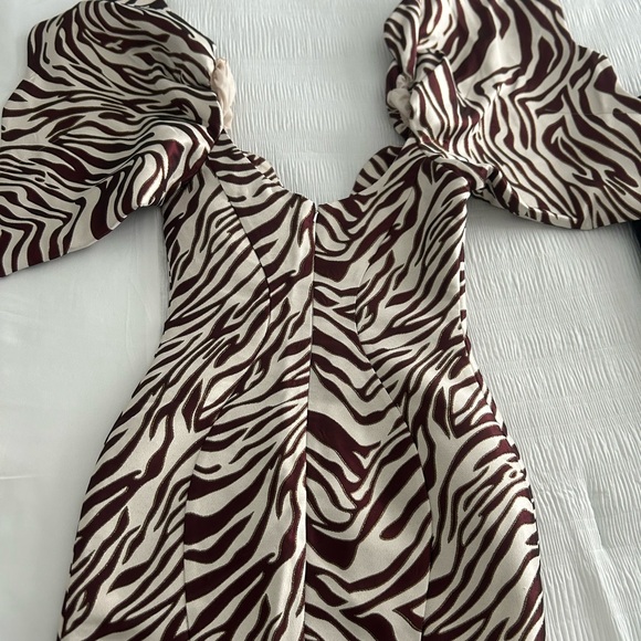 Zebra Print Ruffled Fitted Dress - Picture 6 of 6